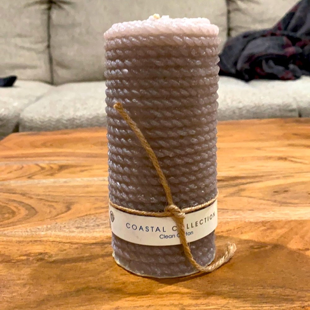 Cute rope wrapped Pillar candle
